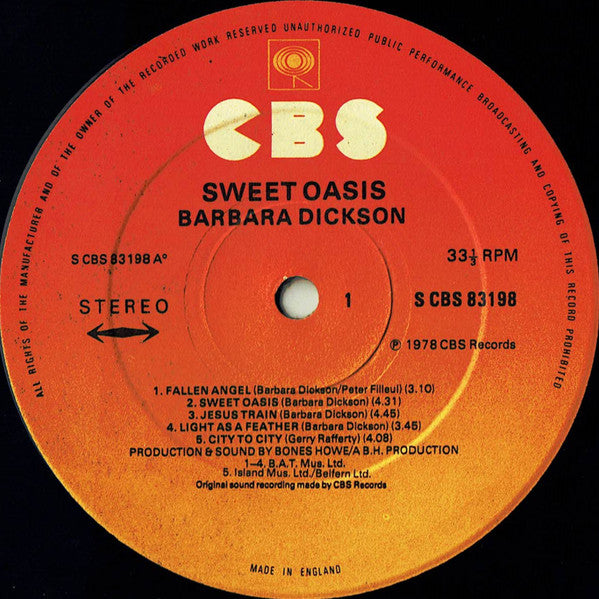 Barbara Dickson - Sweet Oasis | Near Mint (NM) Very Good Plus (VG+)-EmojiWear