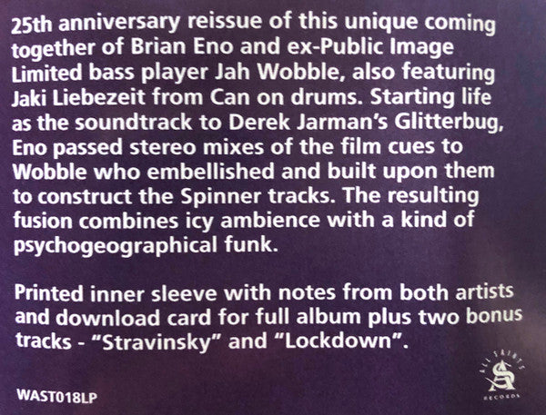 Brian Eno / Jah Wobble - Spinner | Mint (M) Mint (M)-EmojiWear