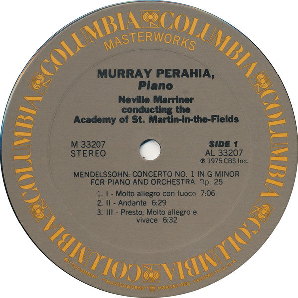 Murray Perahia - Piano Concertos (No. 1 In G Minor, Op. 25 / No. 2 In D Minor, Op. 40) | Near Mint (NM) Excellent (EX)-EmojiWear