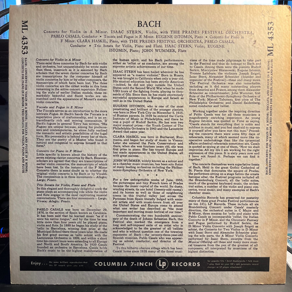 Johann Sebastian Bach - Prades Festival Vol. 9 | Near Mint (NM) Near Mint (NM)-EmojiWear