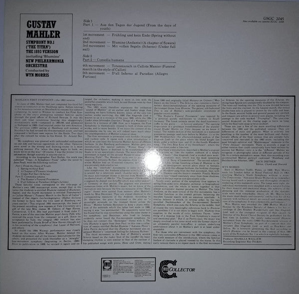 Gustav Mahler - Symphony No. 1 In D ("The Titan") The 1893 Version Including "Blumine" | Near Mint (NM) Near Mint (NM)-EmojiWear