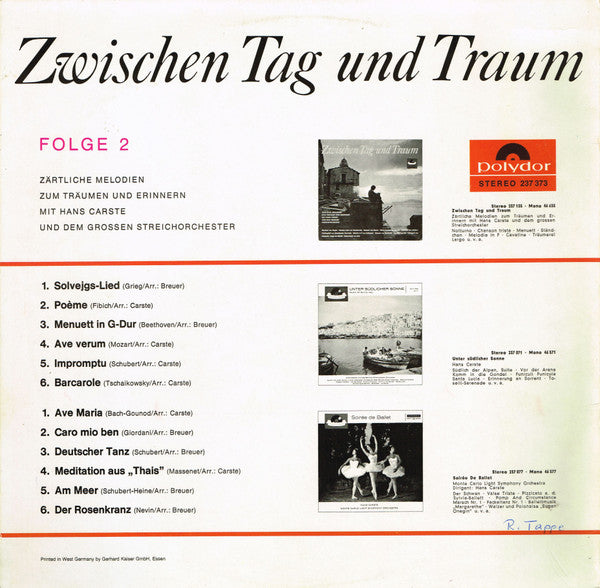 Hans Carste Und Sein Orchester - Zwischen Tag Und Traum, Folge 2 | Mint (M) Mint (M)-EmojiWear