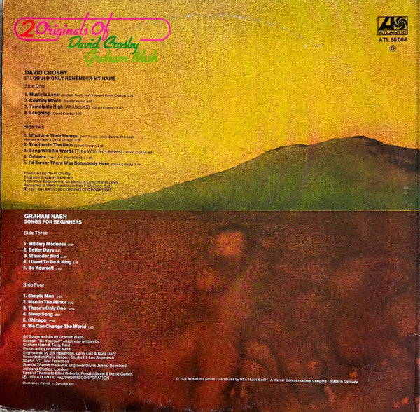 David Crosby / Graham Nash - 2 Originals Of David Crosby & Graham Nash | Near Mint (NM) Near Mint (NM)-EmojiWear