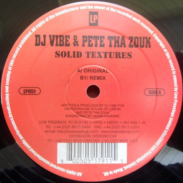 DJ Vibe & Pete Tha Zouk - Solid Textures | Good (G) Generic-EmojiWear