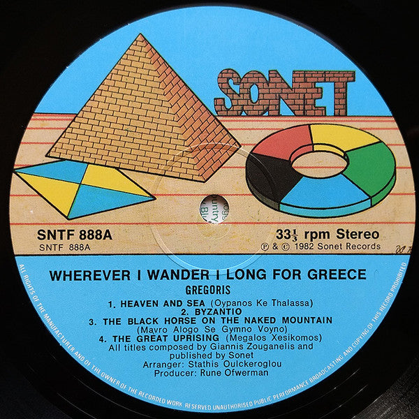Gregoris - Wherever I Wander I Long For Greece | Very Good Plus (VG+) Very Good Plus (VG+)-EmojiWear
