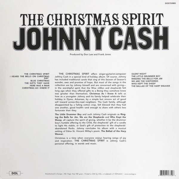 Johnny Cash The Christmas Spirit DOL LP, Album, RE, Red Mint (M) Mint (M)-EmojiWear