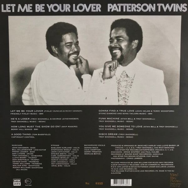 Patterson Twins - Let Me Be Your Lover | Mint (M) Mint (M)-EmojiWear