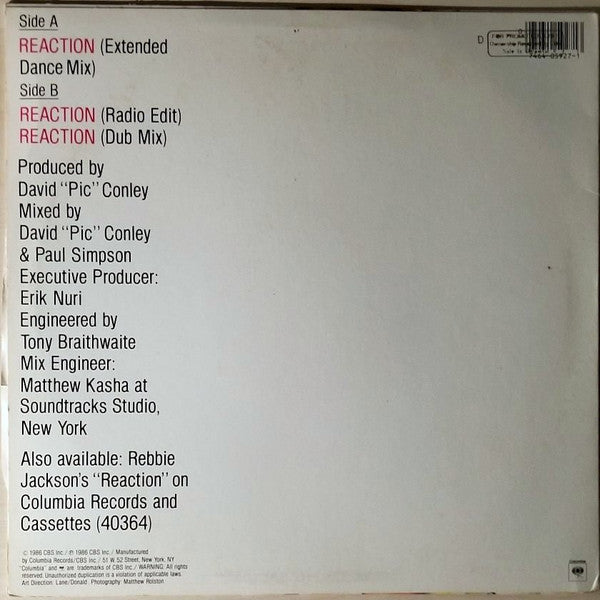 Rebbie Jackson - Reaction | Near Mint (NM) Near Mint (NM)-EmojiWear