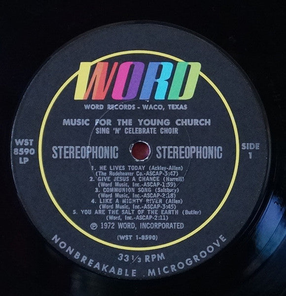 Sing N' Celebrate Choir - Music For The Young Church (VINYL) | Excellent+ (EX+) Near Mint (NM)-EmojiWear