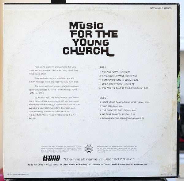 Sing N' Celebrate Choir - Music For The Young Church (VINYL) | Excellent+ (EX+) Near Mint (NM)-EmojiWear