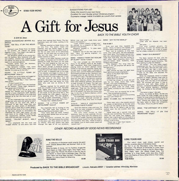 Back To The Bible Youth Choir - A Gift For Jesus (VINYL) | Near Mint (NM) Near Mint (NM)-EmojiWear