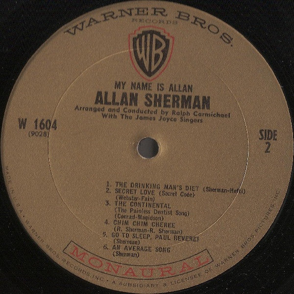 Allan Sherman - My Name Is Allan: Allan Sherman Sings Great Movie Hits & Songs From The Cutting Room Floor (VINYL) | Mint (M) Near Mint (NM)-EmojiWear