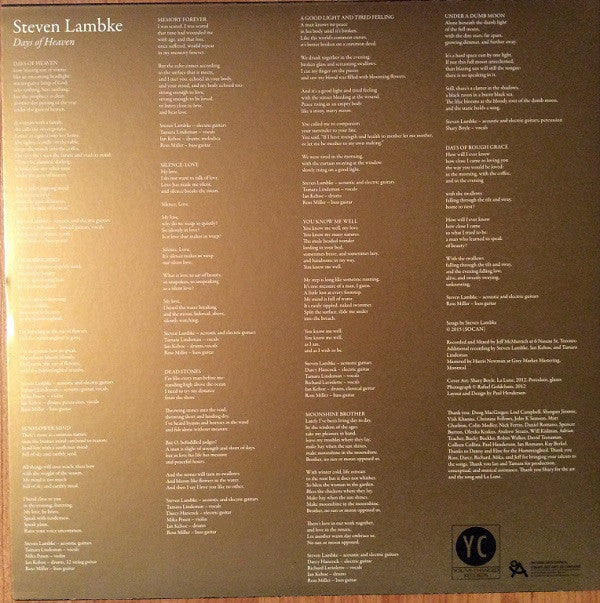 Steve Lambke - Days Of Heaven (VINYL) | Mint (M) Mint (M)-EmojiWear