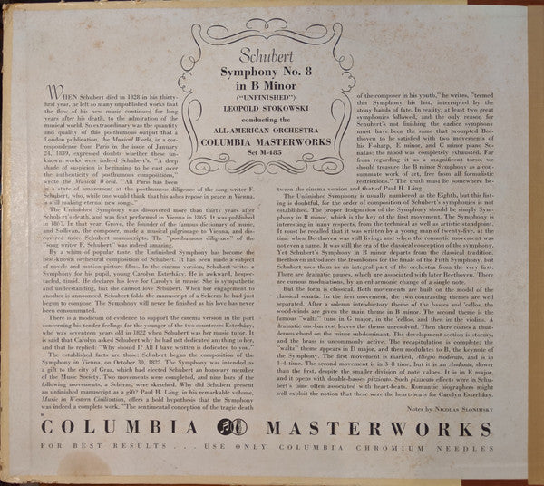 Franz Schubert - Symphony No. 8 In B Minor ('Unfinished') | Very Good Plus (VG+) Very Good Plus (VG+)-EmojiWear
