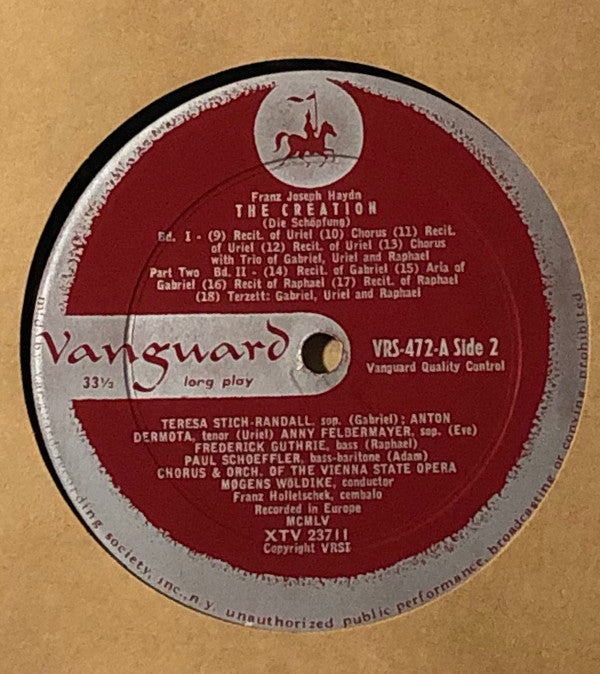 Joseph Haydn - The Creation (Die Schöpfung) | Very Good Plus (VG+) Very Good (VG)-EmojiWear