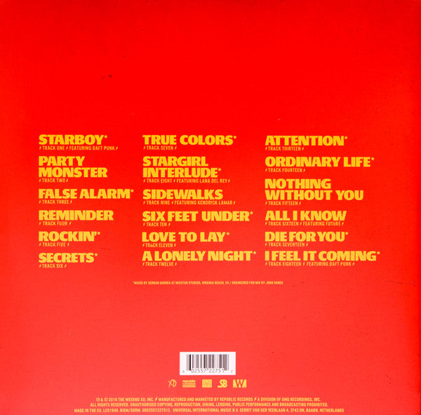 The Weeknd - Starboy (2x Red Translucent Vinyl) | Mint (M) Mint (M)-EmojiWear
