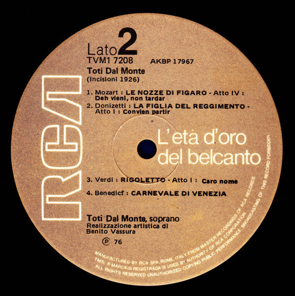 Toti Dal Monte | Near Mint (NM) Very Good Plus (VG+)-EmojiWear