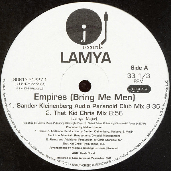 Lamya - Empires (Bring Me Men) (VINYL) | Near Mint (NM) Excellent (EX)-EmojiWear